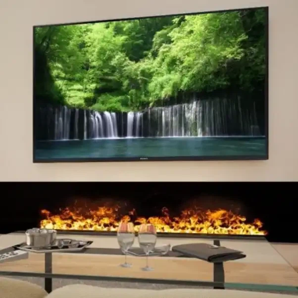 Cheminée à vapeur d'eau à flamme